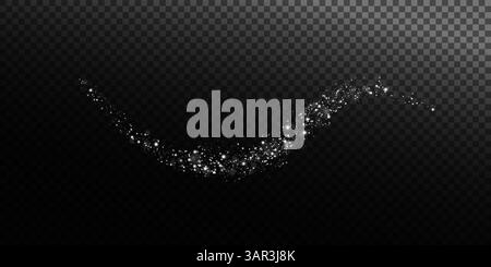 An Elegant Sparkling Wave Effect displayed on a Transparent Background to enhance visual appeal Stock Vector