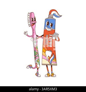 Y2k smiling tooth comic dentistry cartoon character monochrome line ...