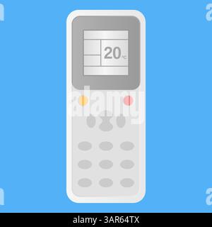 Air Conditioner Remote Control on Blue Background Vector. Air Conditioner Remote Control Icon. Stock Vector