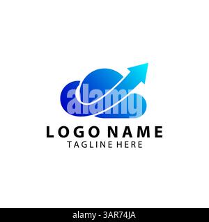 cloud up logo design vector Stock Vector