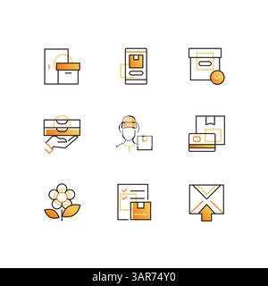 Delivery - modern line design style icons set Stock Vector