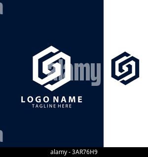 initial letter GG hexagon logo design vector Stock Vector
