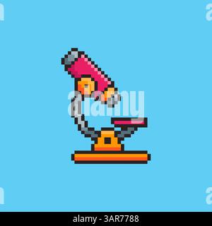 Pixel art Microscope game asset design Stock Vector