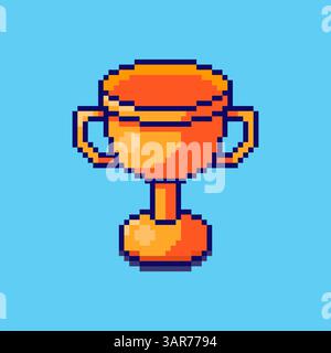 Pixel art Trophy game asset design Stock Vector