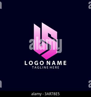 initial LS trendy abstract logo design vector Stock Vector