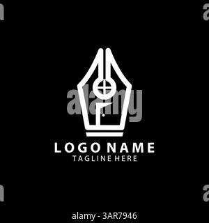 pen house logo design vector Stock Vector