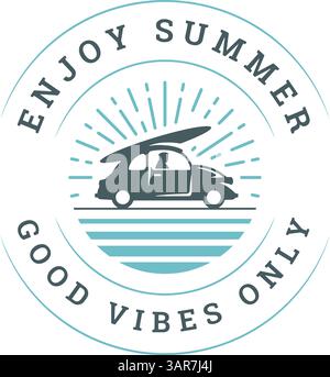 Enjoy summer. Good vibes only. Summer seasonal quote Stock Vector