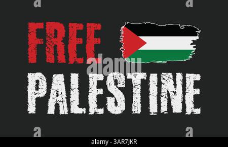 Free Palestine design with Palestine flag. Stock Vector