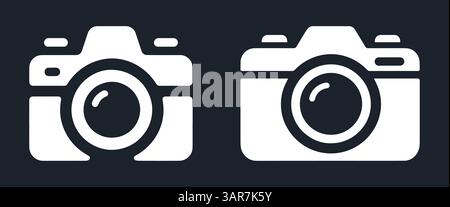 Modern camera icons set. Photography symbol. Photo camera sign. Stock Vector