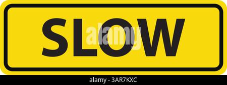 Road sign. Warning drivers to proceed slowly. Stock Vector