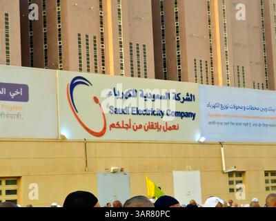 Signboard Meca Mecca, Saudi Arabia, June 17 2024: Saudi Electricity Company signboard ...