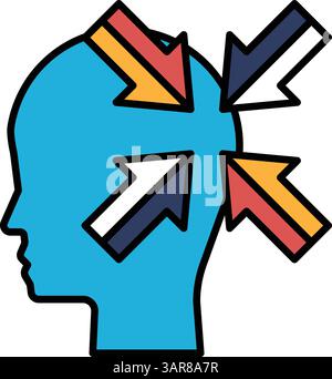 Four yellow arrows are pointing in different directions showing ...