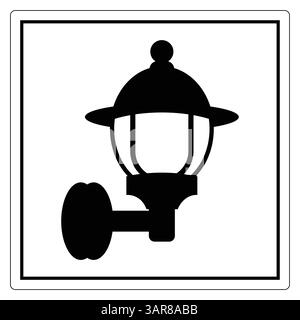 This image features a vintage street lamp icon in silhouette style, perfect for enhancing urban designs or outdoor settings. Ideal for various project Stock Vector