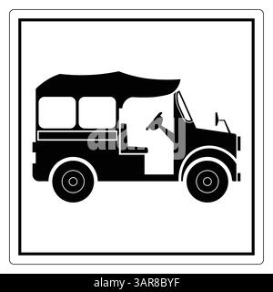 A classic silhouette of an auto rickshaw in black and white, perfect for representing transport themes or travel in urban settings. Ideal for graphics Stock Vector
