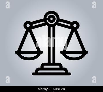 Modern Law Scale Icon Design Stock Vector