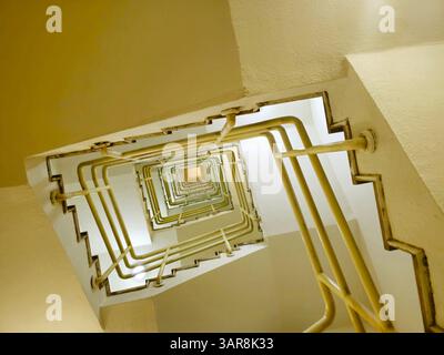 stairwell or stair room, a room in a building where a stair is located, and is used to connect walkways between floors so that one can move in height, Stock Photo
