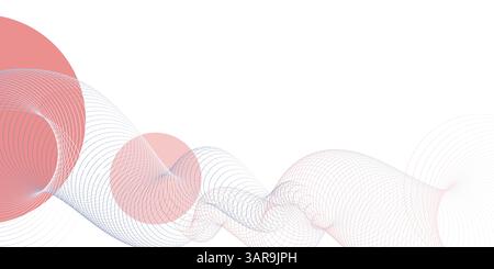 A light beige abstract background with soft pink circles and subtle gradients, creating a minimalist and serene design. A faint, winding tube-like sha Stock Vector