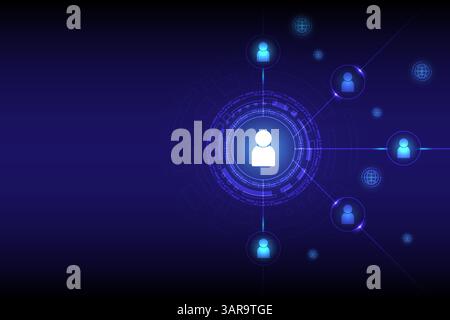 Abstract Network connection customer, digital internet communication technology concept, Vector and Illustration Stock Vector