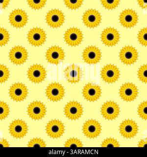 Seamless pattern with sunflowers vector Stock Vector