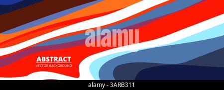 Abstract modern background with colorful curves and wave shapes. Wide banner design vector illustration Stock Vector
