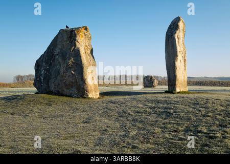The Cove standing stones, Avebury, Wiltshire, England, United Kingdom, Europe Stock Photo