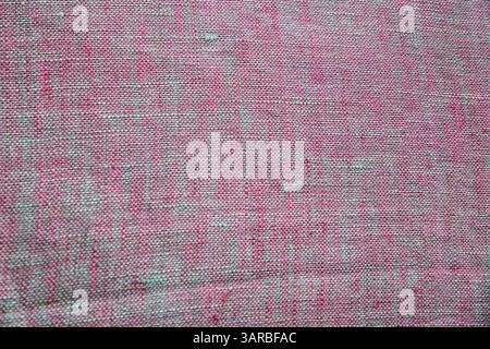 Purple linen fabric texture closeup as textile background Stock Photo