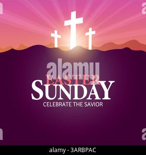 To celebrate the resurrection from the dead of Jesus on Easter Sunday Stock Vector