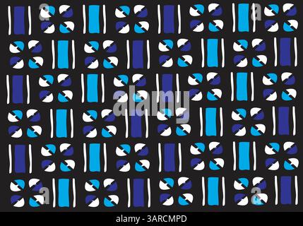 Bogolan, or bògòlanfini in Bambara, is a Malian fabric from the Mandingo ethnic group, dyed using a technique used in Mali, Burkina Faso, Guinea, Côte Stock Vector