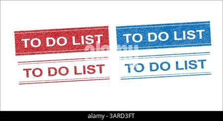To-Do List Design in Red and Blue – Bold Minimalist Graphic for Task Management and Productivity Stock Vector