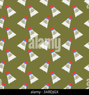 Seamless pattern badminton ball icon on background vector illustration Stock Vector