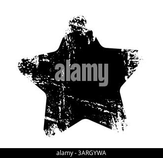 Grunge dirty star icons. Distress stars. hand drawn. Not AI, Vector Stock Vector