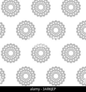 Pattern with floral and geometric elements. Intersecting curved and straight bold stripes form an abstract floral ornament. Vector background Stock Vector