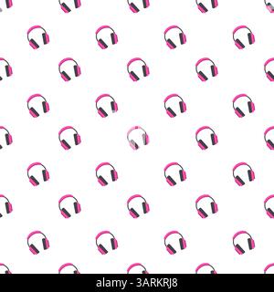 Colorful headphone pattern on white Stock Vector