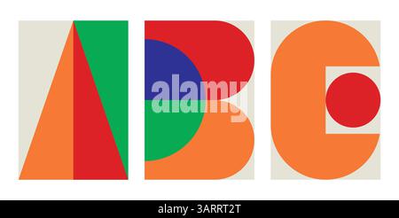Illustration art poster letter alphabet Stock Vector