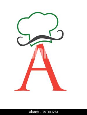Initial Letter A Chef Hat Symbol For Restaurant Logo Design Vector Template Stock Vector
