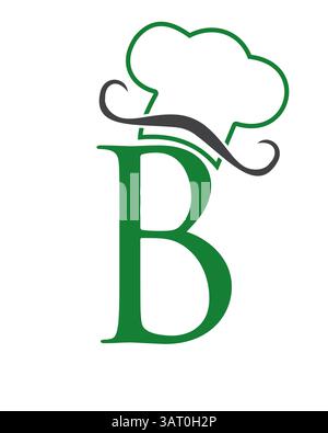 Initial Letter B Chef Hat Symbol For Restaurant Logo Design Vector Template Stock Vector