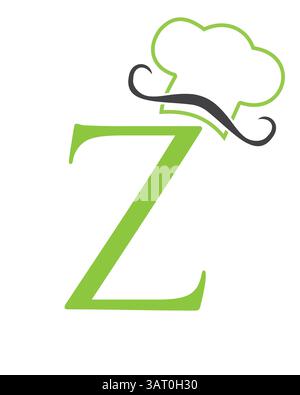 Initial Letter Z Chef Hat Symbol For Restaurant Logo Design Vector Template Stock Vector