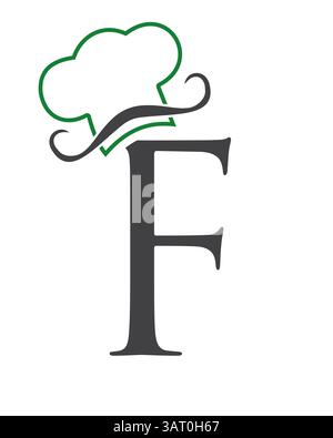 Initial Letter F Chef Hat Symbol For Restaurant Logo Design Vector Template Stock Vector