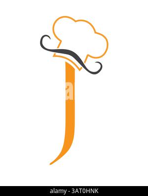 Initial Letter J Chef Hat Symbol For Restaurant Logo Design Vector Template Stock Vector