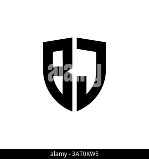 Letter bj or jb logo template Stock Vector