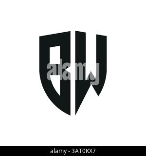 Letter bw or wb logo template Stock Vector