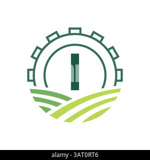 Agriculture Logo On Letter I. Agro Farming Logo Symbol Vector and Template Stock Vector