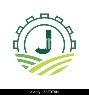 Agriculture Logo On Letter J. Agro Farming Logo Symbol Vector and Template Stock Vector