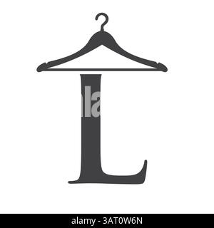 Letter L Laundry Logo Concept With Hanger Symbol For Cleaning Service And Cleaning company Template Stock Vector