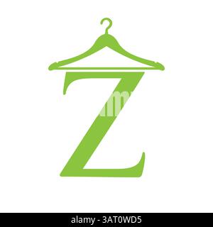 Letter Z Laundry Logo Concept With Hanger Symbol For Cleaning Service And Cleaning company Template Stock Vector
