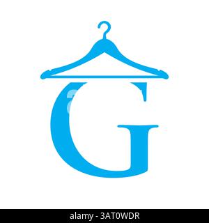 Letter G Laundry Logo Concept With Hanger Symbol For Cleaning Service And Cleaning company Template Stock Vector
