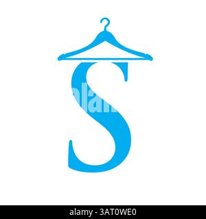 Letter S Laundry Logo Concept With Hanger Symbol For Cleaning Service And Cleaning company Template Stock Vector