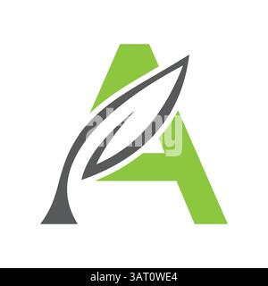 Initial Letter W Leaf Logo Design. Ecology Symbol Vector Template Stock Vector