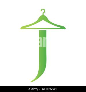 Letter J Laundry Logo Concept With Hanger Symbol For Cleaning Service And Cleaning Company Template Stock Vector