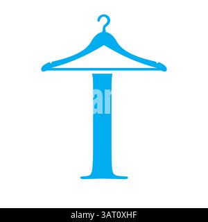 Letter I Laundry Logo Concept With Hanger Symbol For Cleaning Service And Cleaning company Template Stock Vector